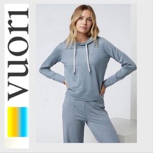 Vuori Women's Halo Essential Pullover Hoodie Heathered Blue